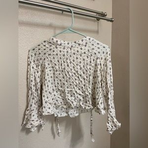 long sleeve patterned blouse